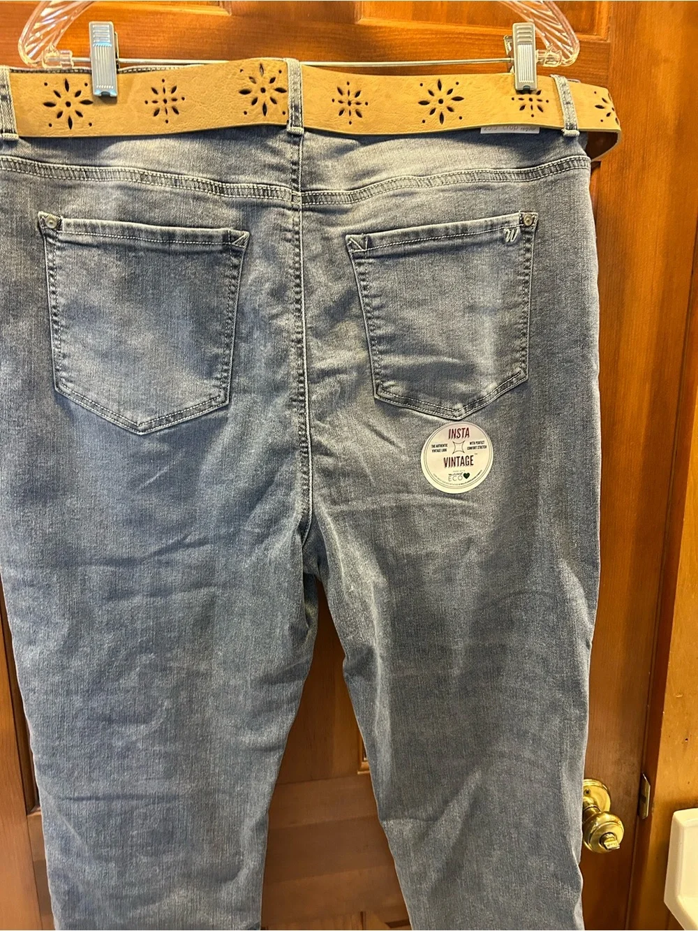 Wallflower Light Blue Jeans with Tan Decorative Belt
